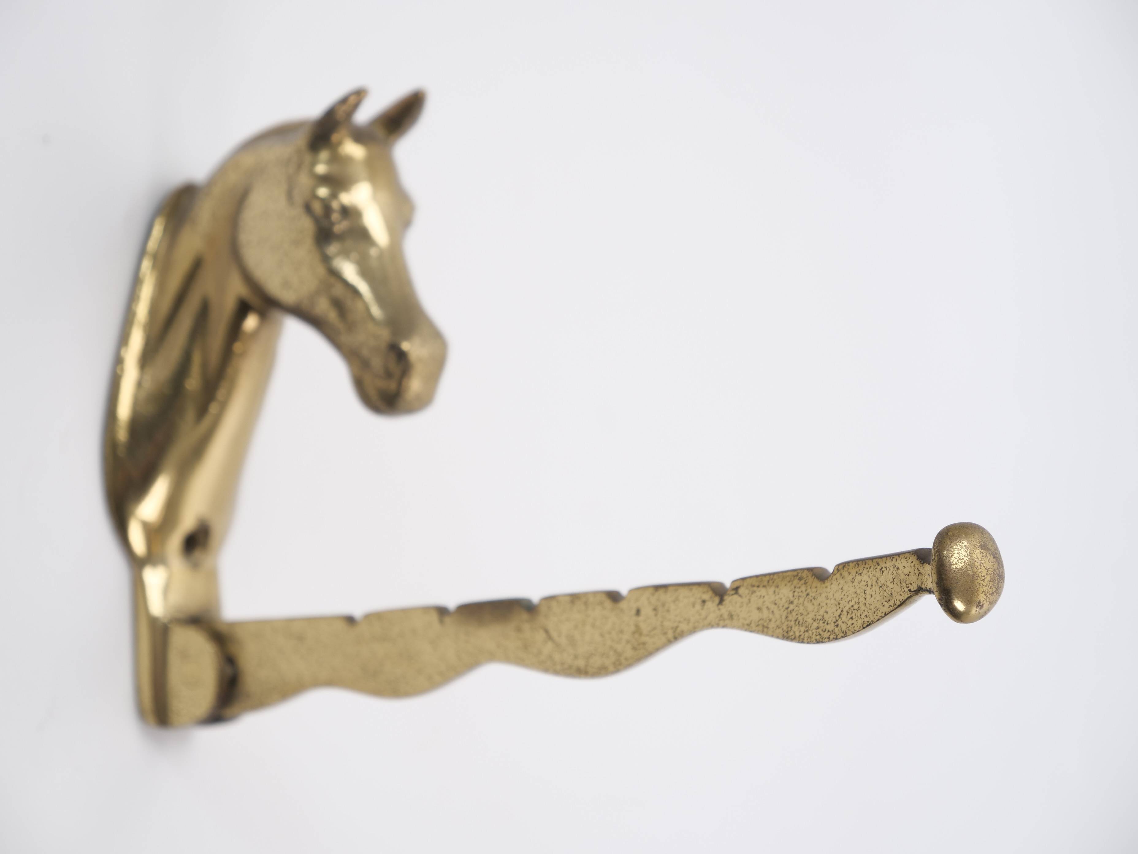 Patère Cheval en laiton déco crochet d'écurie