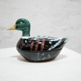 Vintage ceramic duck terrine by Michel Caugant
