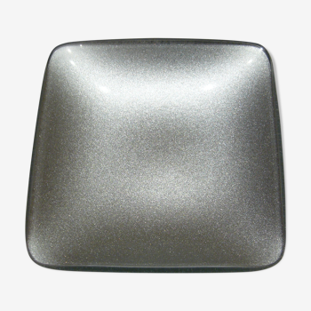 Vide-poche design en verre argenté