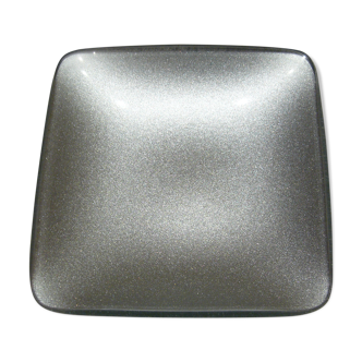 Vide-poche design en verre argenté