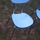 4 chaises vintages en formica bleues