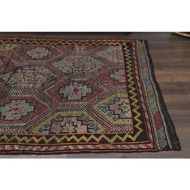 Vintage Turkish Oushak Handmade Wool Cotton Red Area Rug 170x272