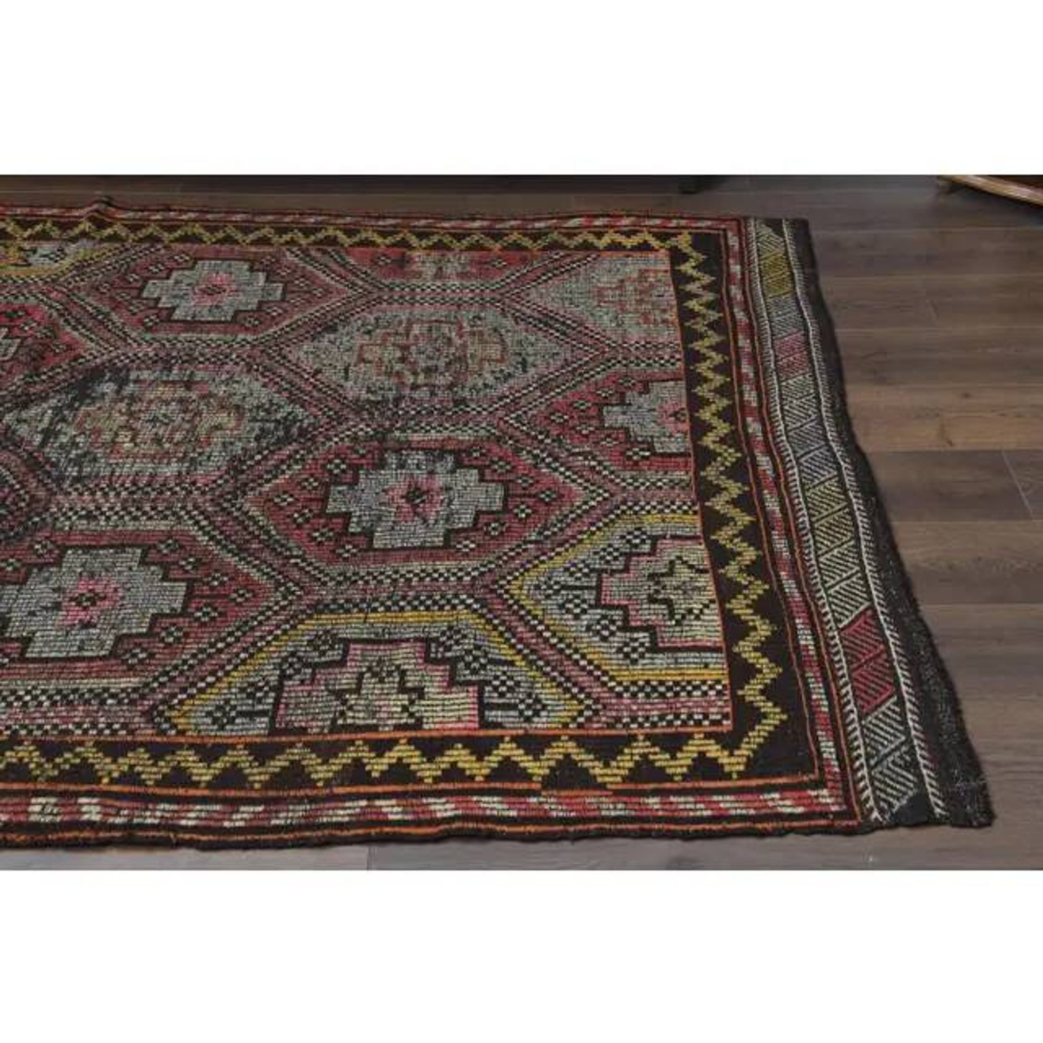Vintage Turkish Oushak Handmade Wool Cotton Red Area Rug 170x272
