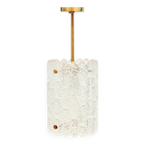 Mid-Century Scandinavian Crystal Glass & Brass Ceiling Light by C.Fagerlund