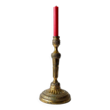 Candlestick - Gilt Bronze, With Rocaille Decor In High Relief
