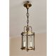 Cylindrical brass and glass lantern in Louis XVI style.