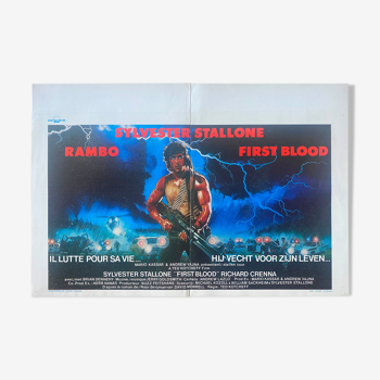 Original cinema poster "Rambo First Blood" Sylvester Stallone 37x54cm 1982