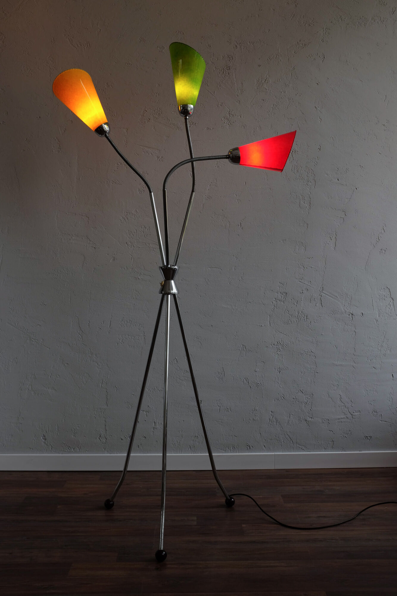 Vintage "Goosenecks" Floor Lamp by Lidokov Boskovice, 1960s