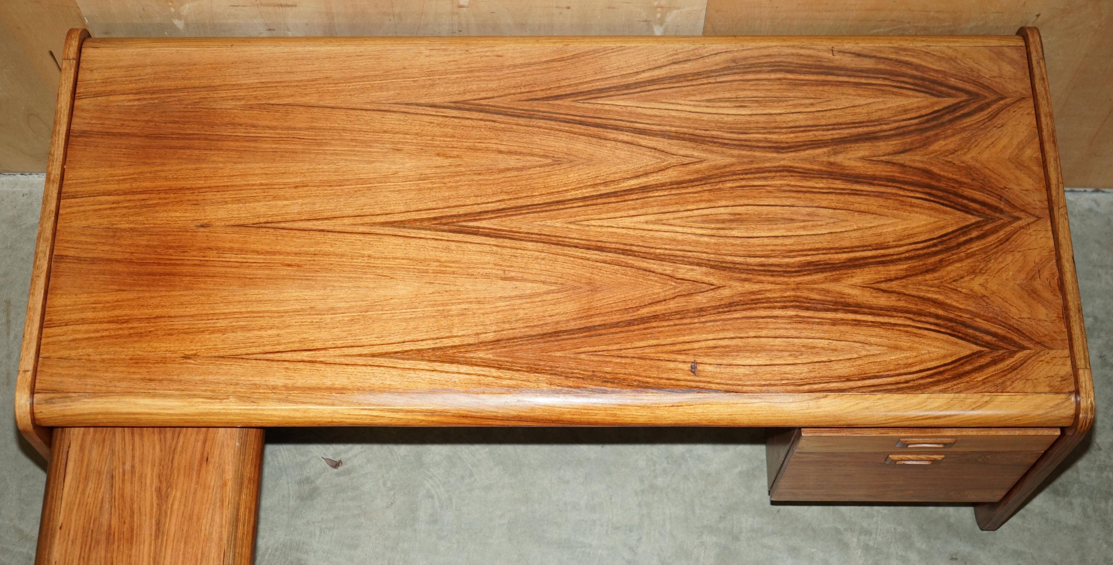 Left corner desk in Brazilian wood Mid Century Modern style