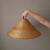 Suspension lampshade in woven wicker handcrafted object handmade Scandinavian countryside
