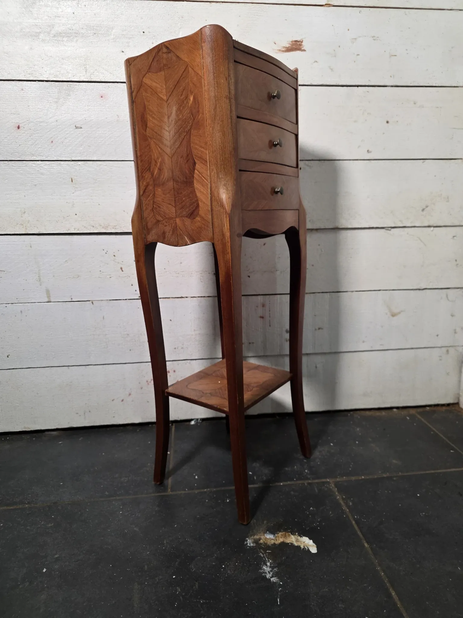 Louis XV style bedside table in marquetry