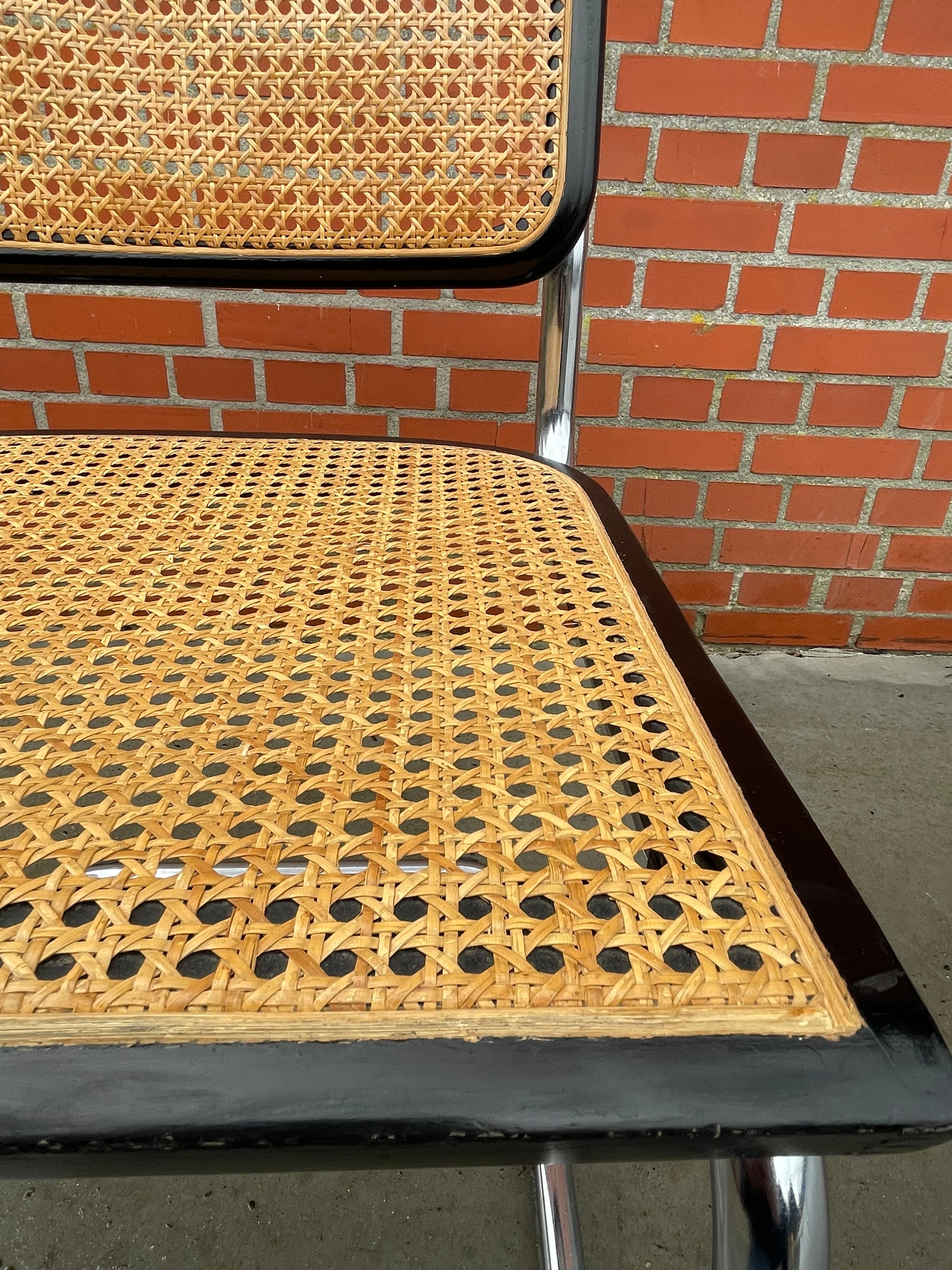 Chair model Cesca B32 in black and chrome