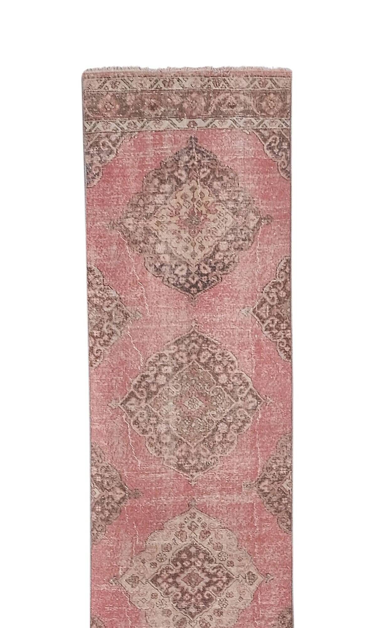 Vintage Turkish hallway rug 80x735 cm
