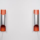 Pair of Danish vintage wall lamps Pandean by Bent Karlby, Lyfa, 1960s