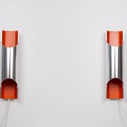Pair of vintage Danish wall sconces Pandean by Bent Karlby, Lyfa, 1960s
