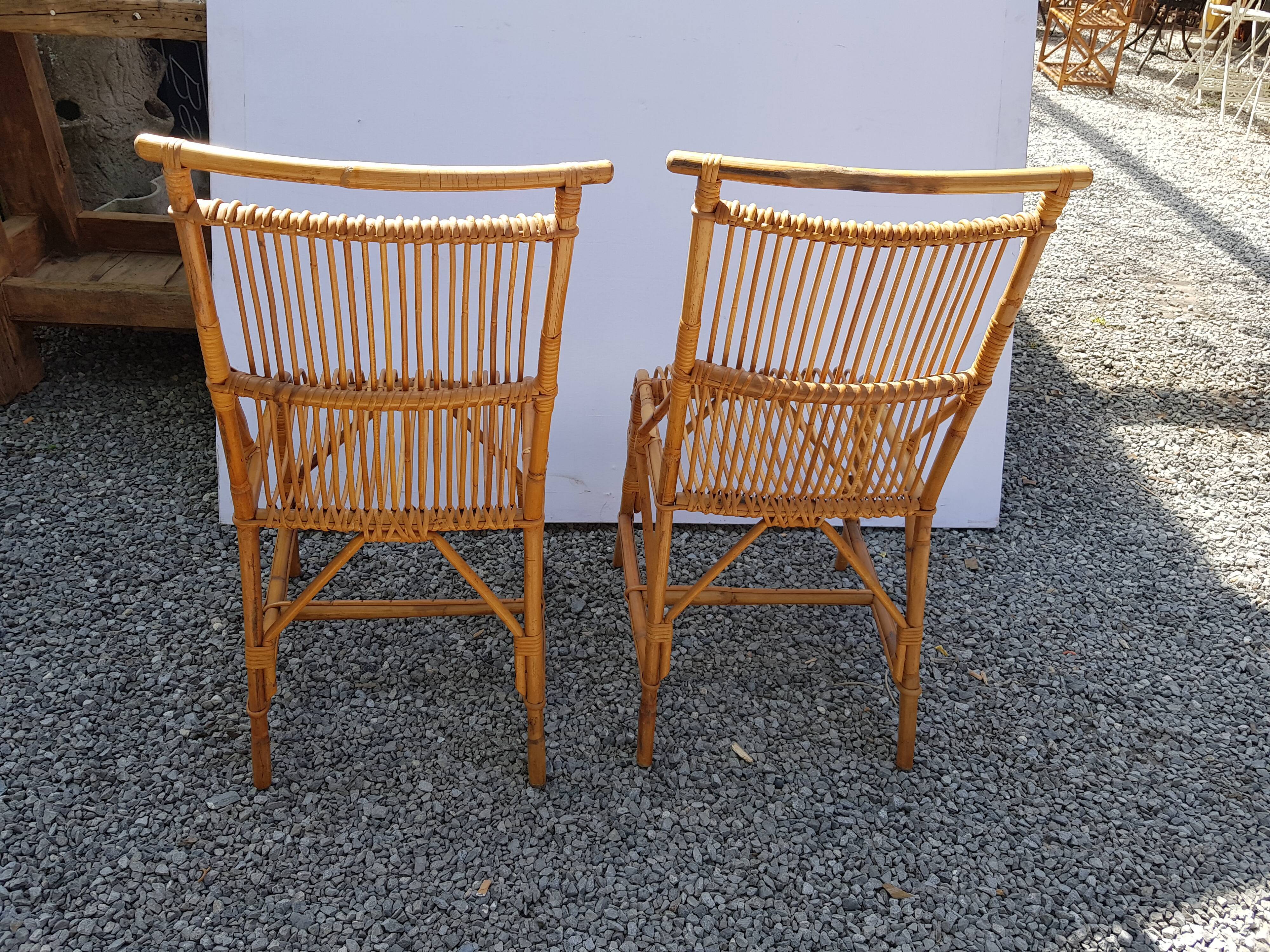 Pair of rattan chairs