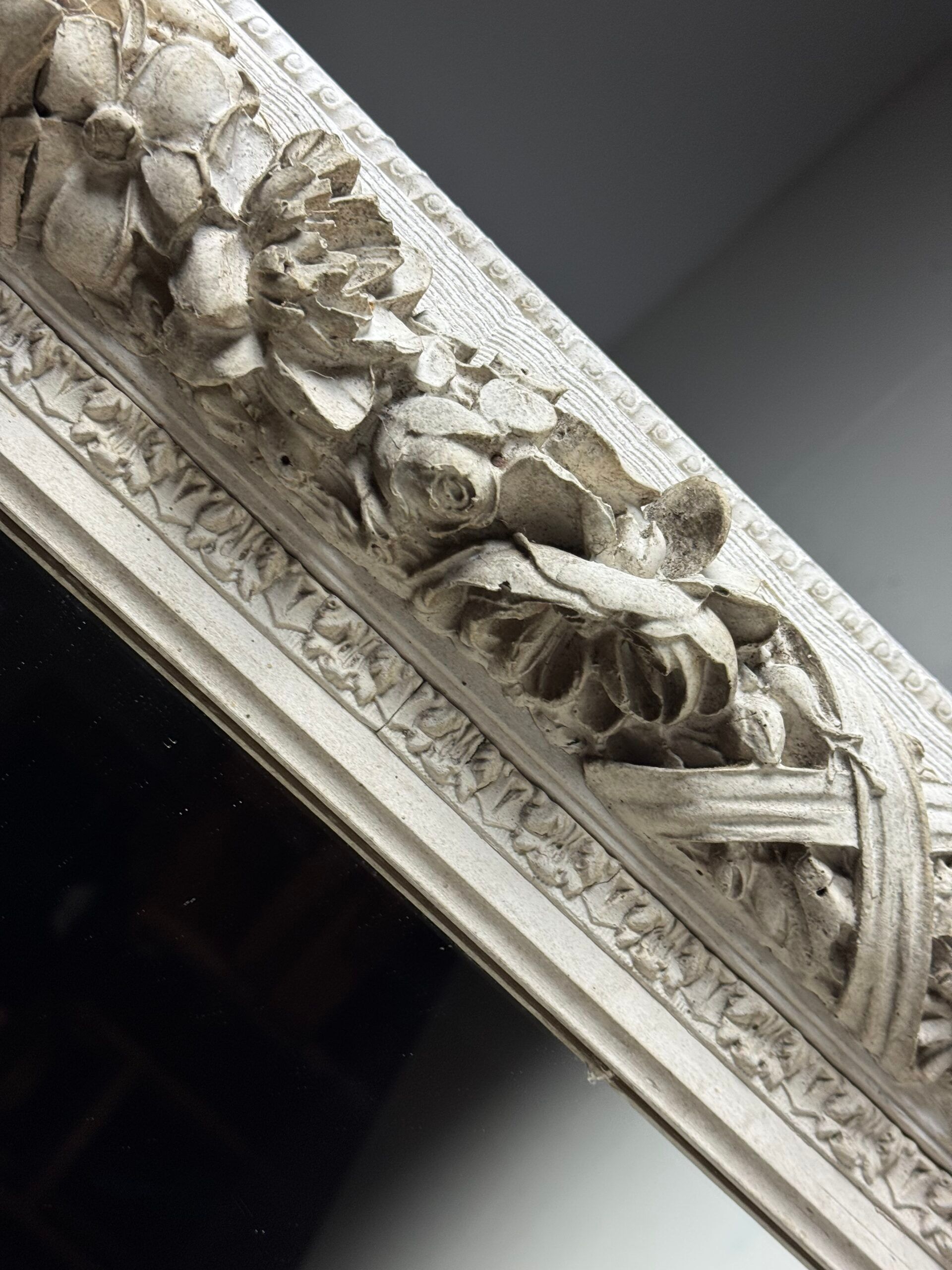 Set of three French mirrors white