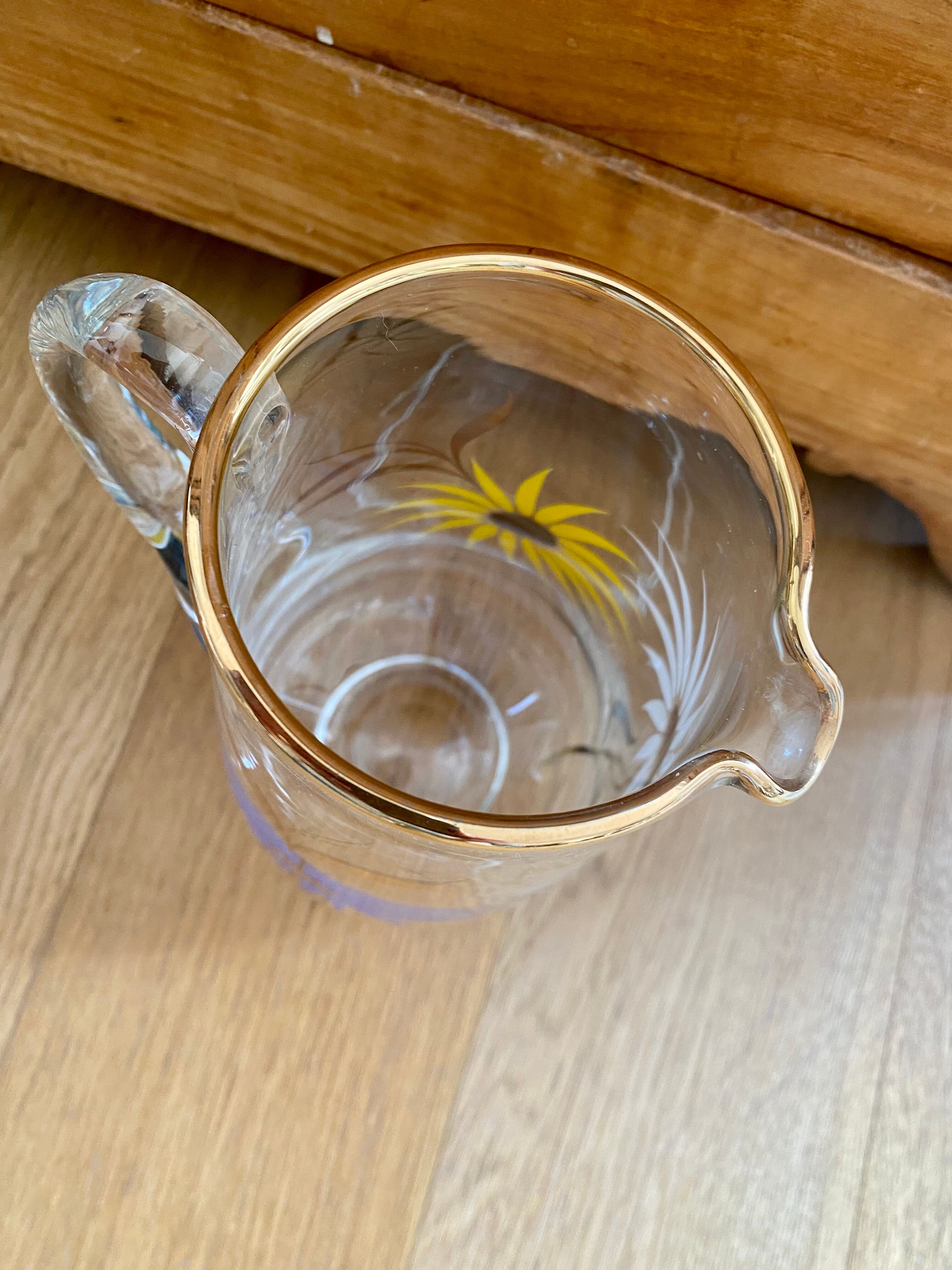 Service à eau ou orangeade vintage 6 verres et carafe
