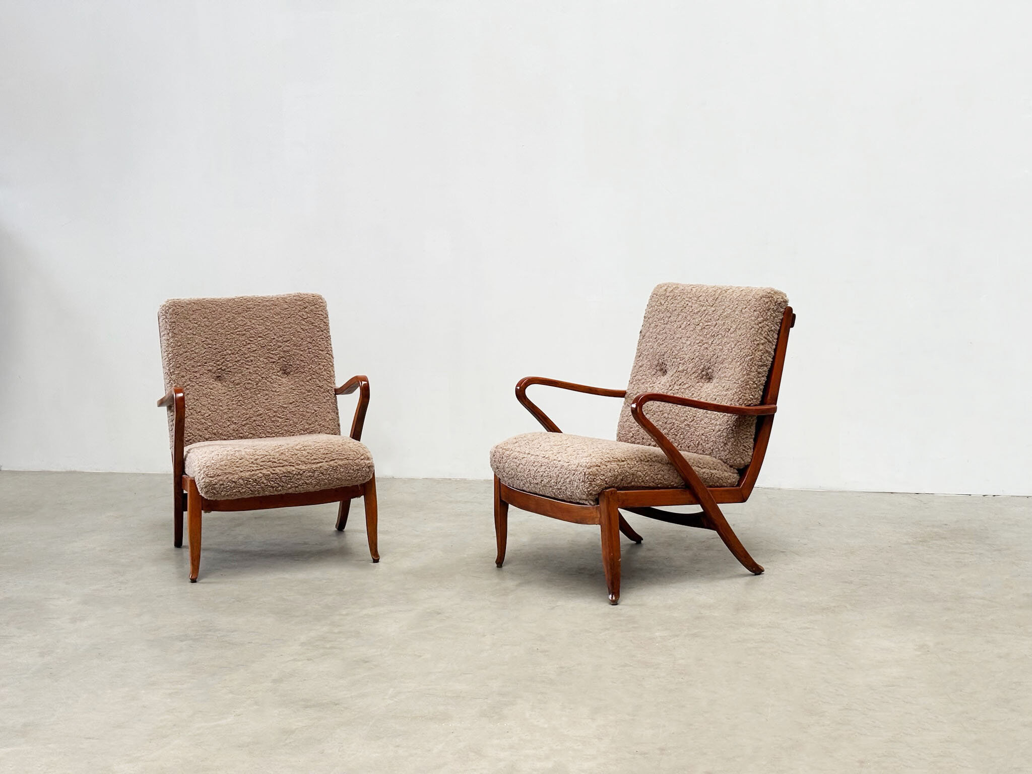 Set of two French lounge chairs