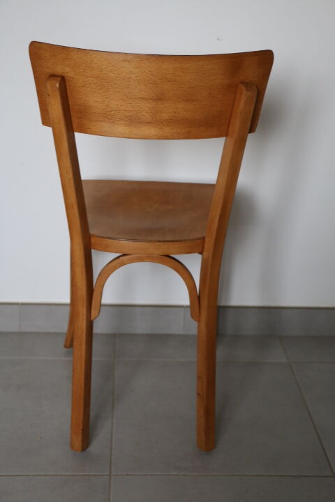 2 Baumann chairs back wide light beech