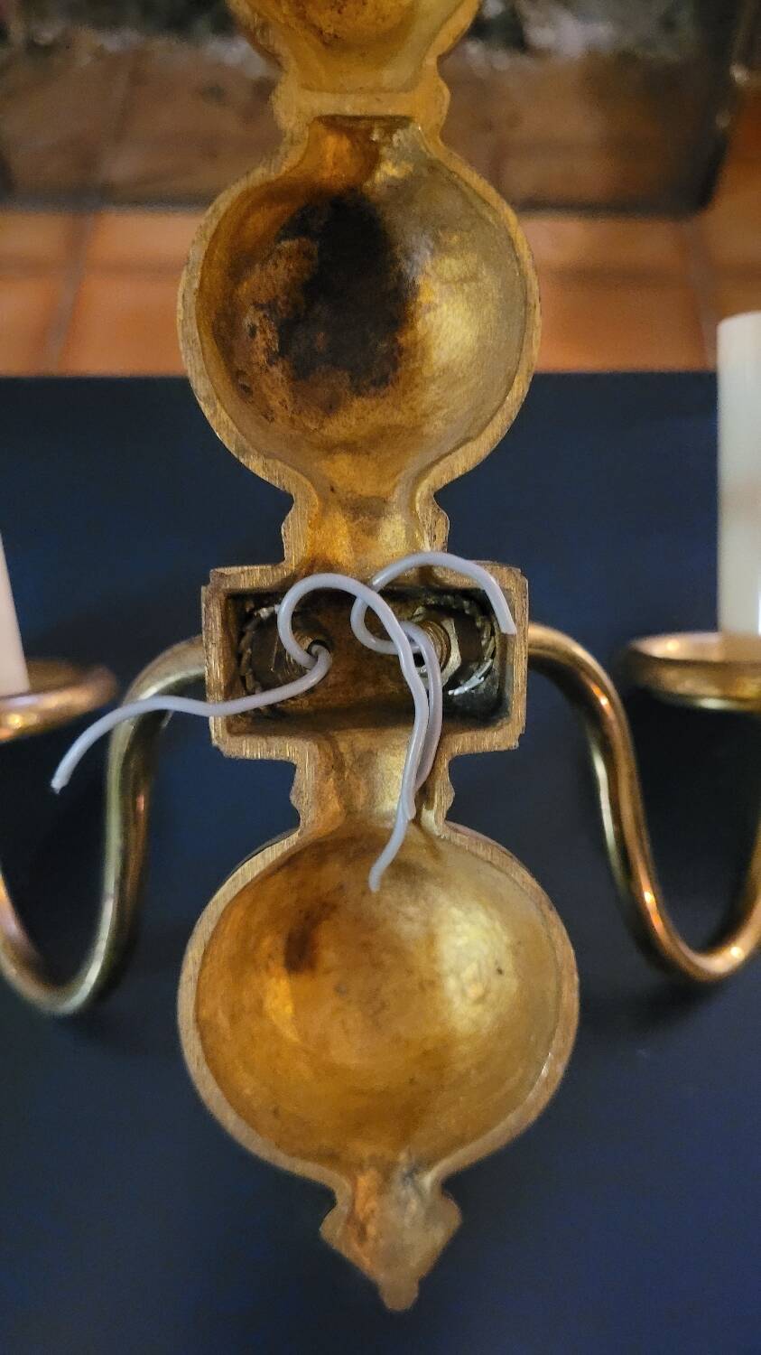 Pair of brass wall lights