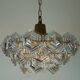 3-tier mid century pendant light with 27 hexagonal glass panels 1960s 70s