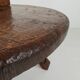 Rustic oak brutalist round coffee table France 1960s mid-20th century