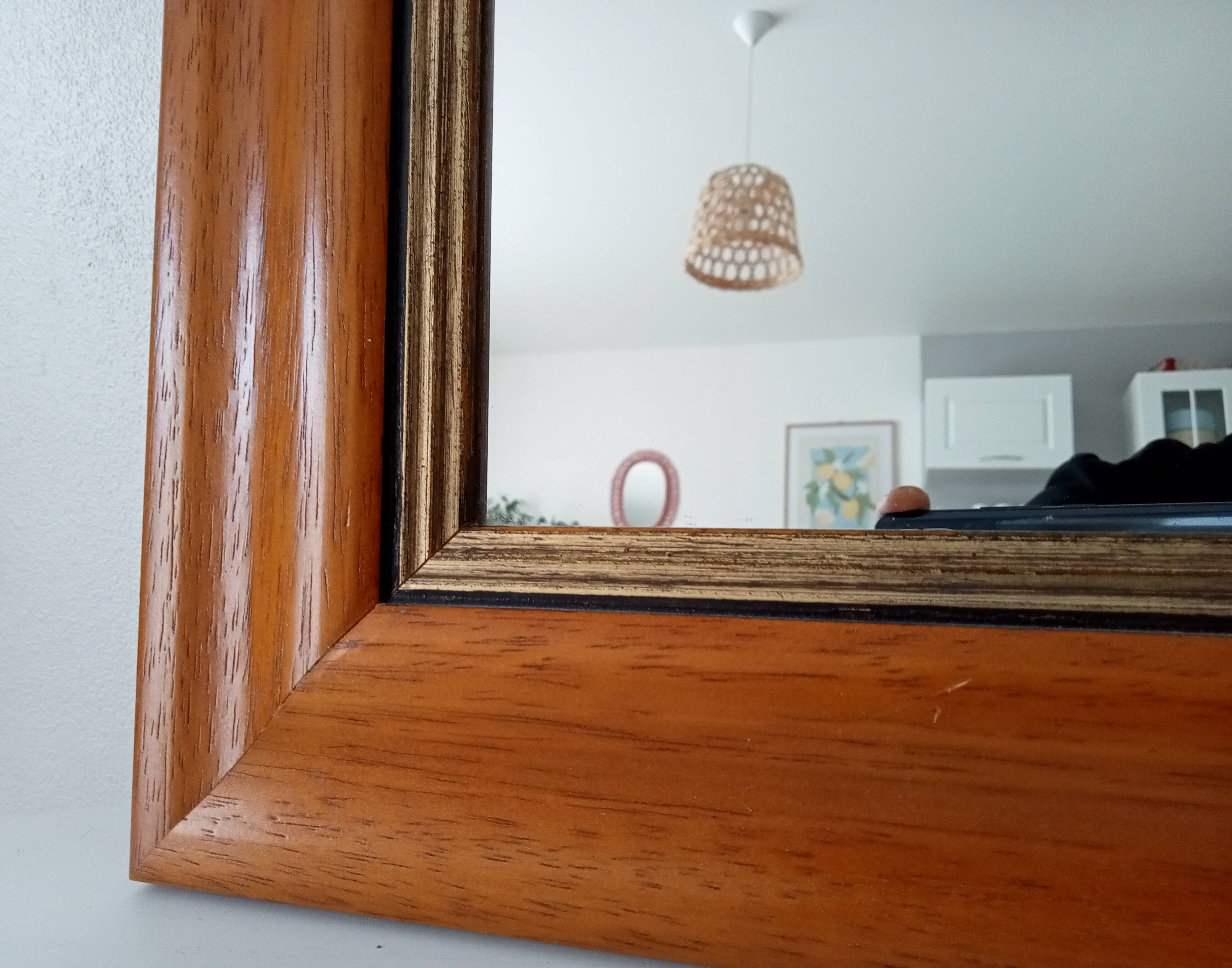 Vintage beech mirror