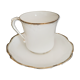 Limoges porcelain coffee cup with lions earthenware Paris white