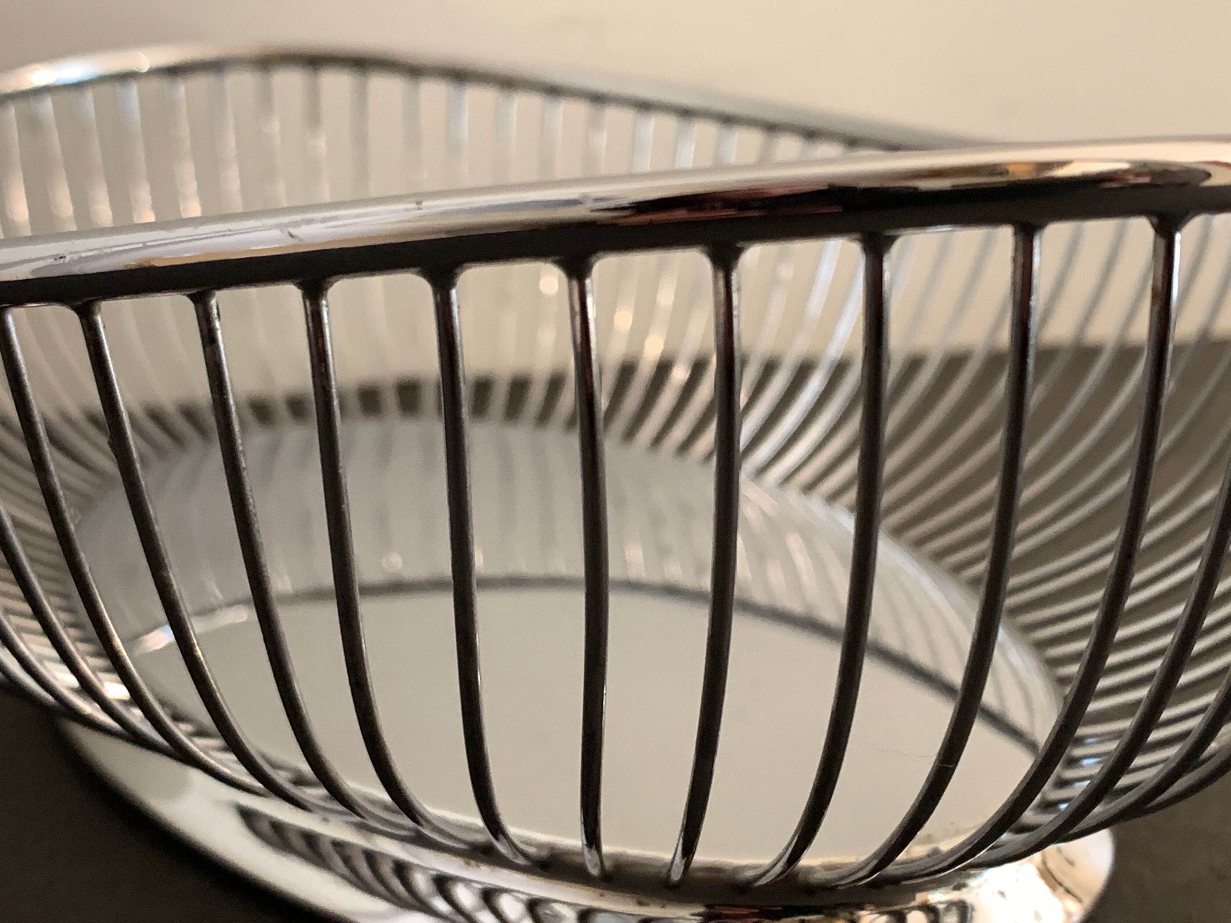 Stainless steel bread basket or fruit basket, Alfra Italy