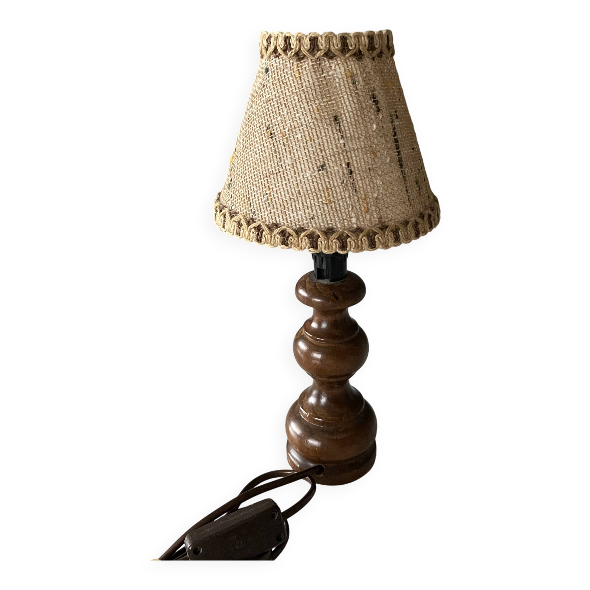 Wooden bedside lamp