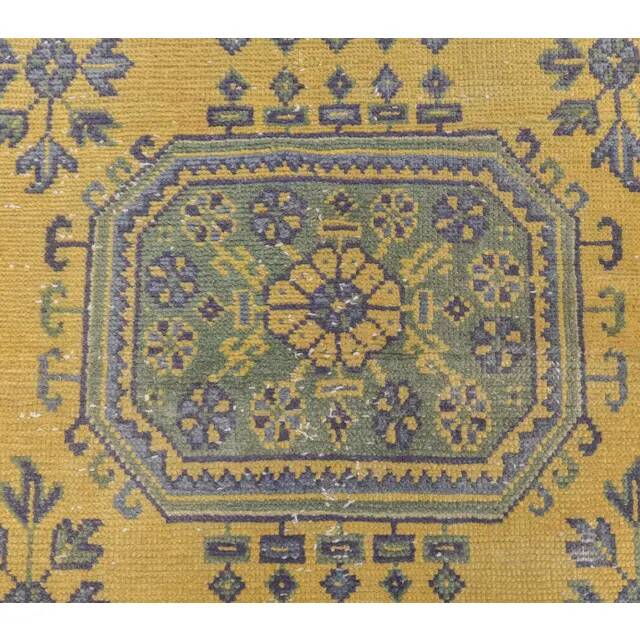 1980s Vintage Turkish Hand-Knotted Floral Runner 77x327