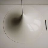 Large White Witch Hat Semi Pendant - Design by Bonderup and Thorup for Fog and Morup, 1960s.