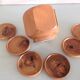 Set of six olive coasters / vintage 60s-70s