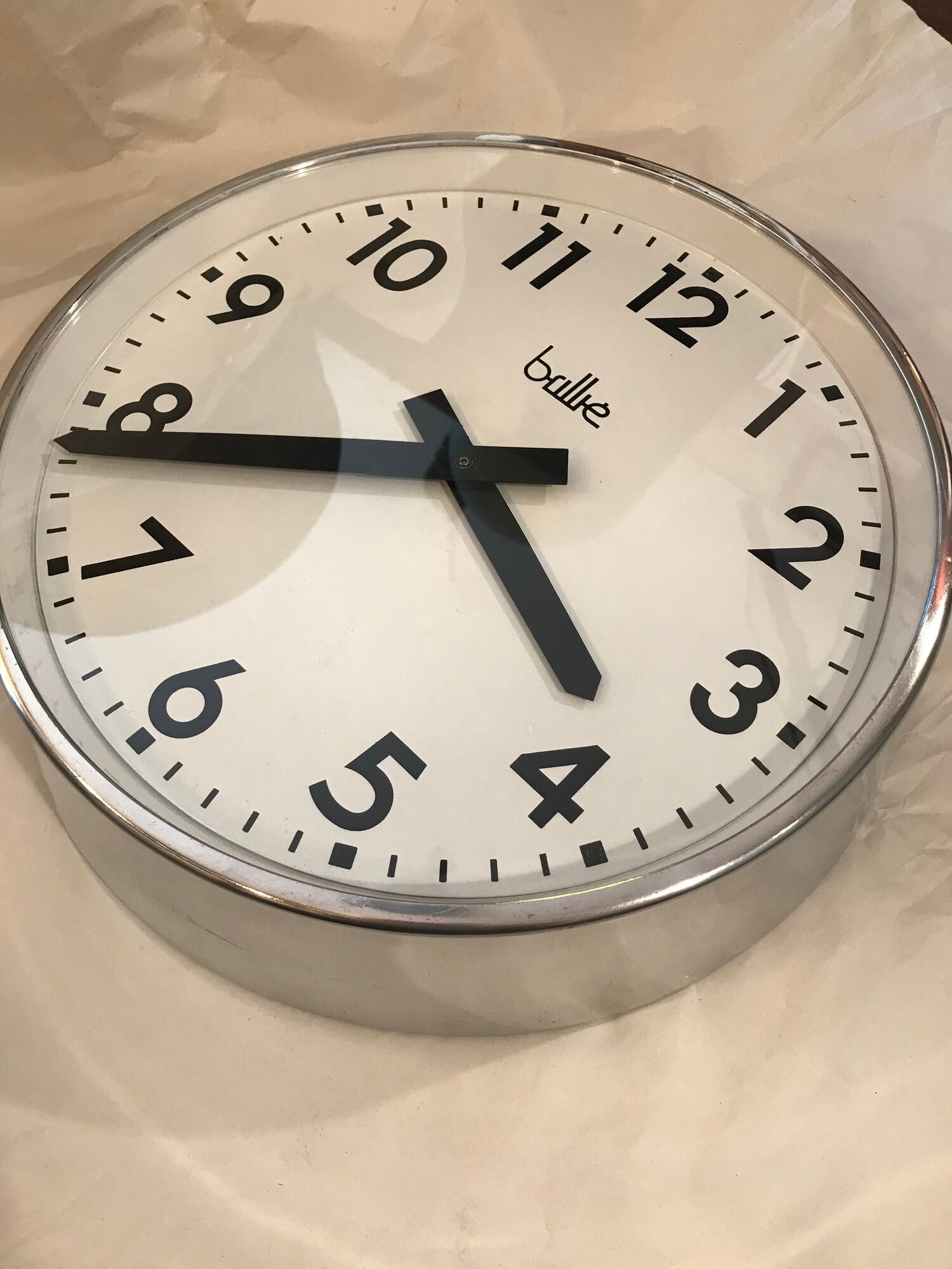 Brillie industrial clock 30 cm works vintage