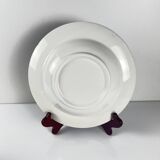 Set of 6 blue earthenware soup plates, floral and bird decoration, early