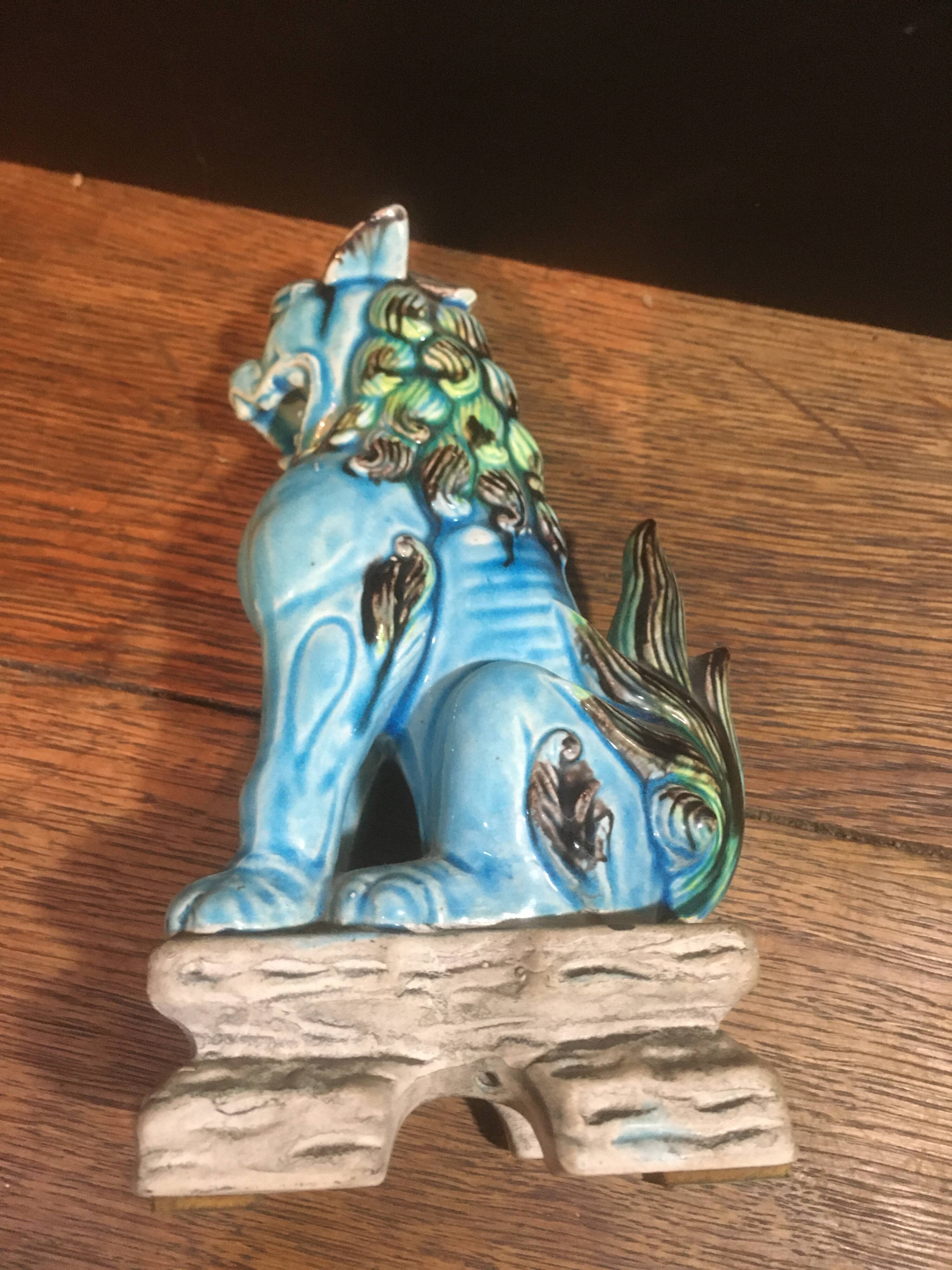 Foo Japan dog in blue ceramic
