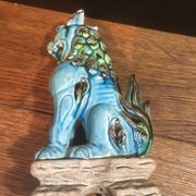 Chien de Foo Japon en céramique bleu