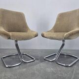 Very Rare Pair of Chairs in the Style of Boris Tabacoff, France, 1970s