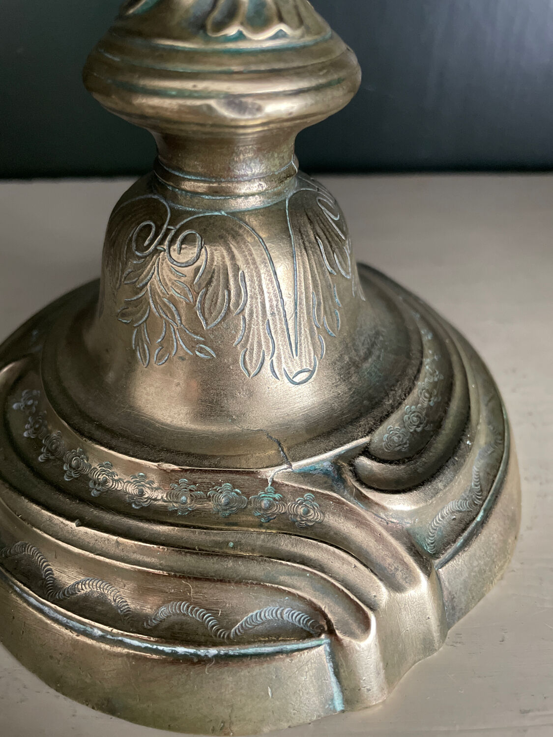 Candle holder bronze Louis XV, XVIIIth century