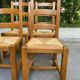4 solid oak straw farmhouse dining chairs