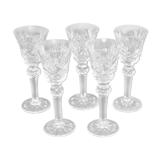 et of 5 diamond cut crystal liqueur glasses
