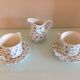 White ceramic tea set with blue flowers / vintage 70s