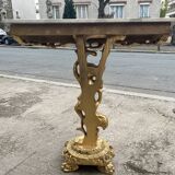Console en bois sculpté et en marbre - XXe