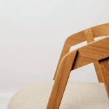 Vintage chairs light oak and beige natural linen