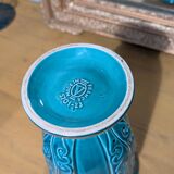 Ocean blue Verceram vase — French art ceramics