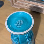 Ocean blue Verceram vase — French art ceramics