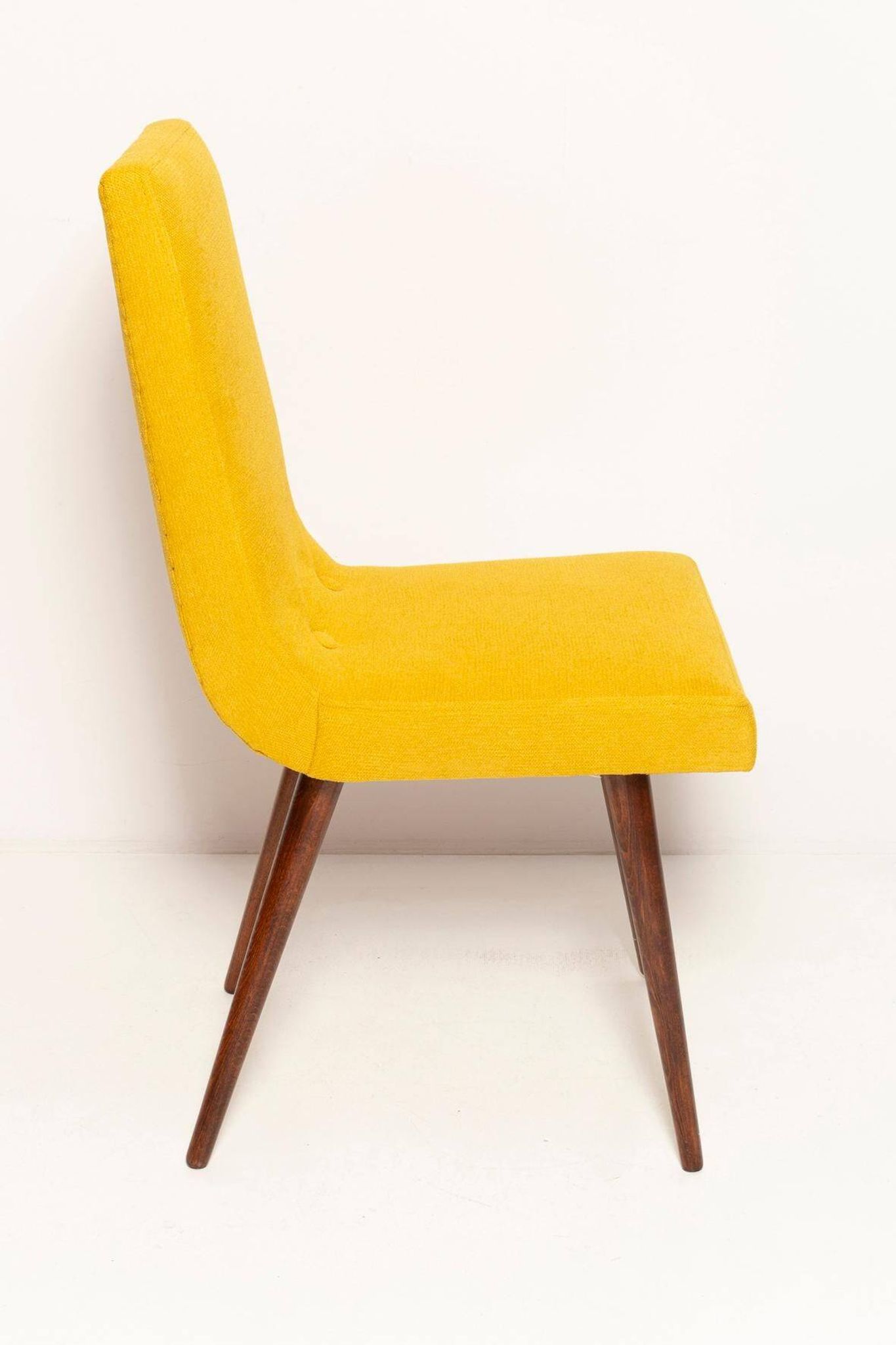 Mustard wool chair from the mid-century, Rajmund Halas, Europe, 1960s.