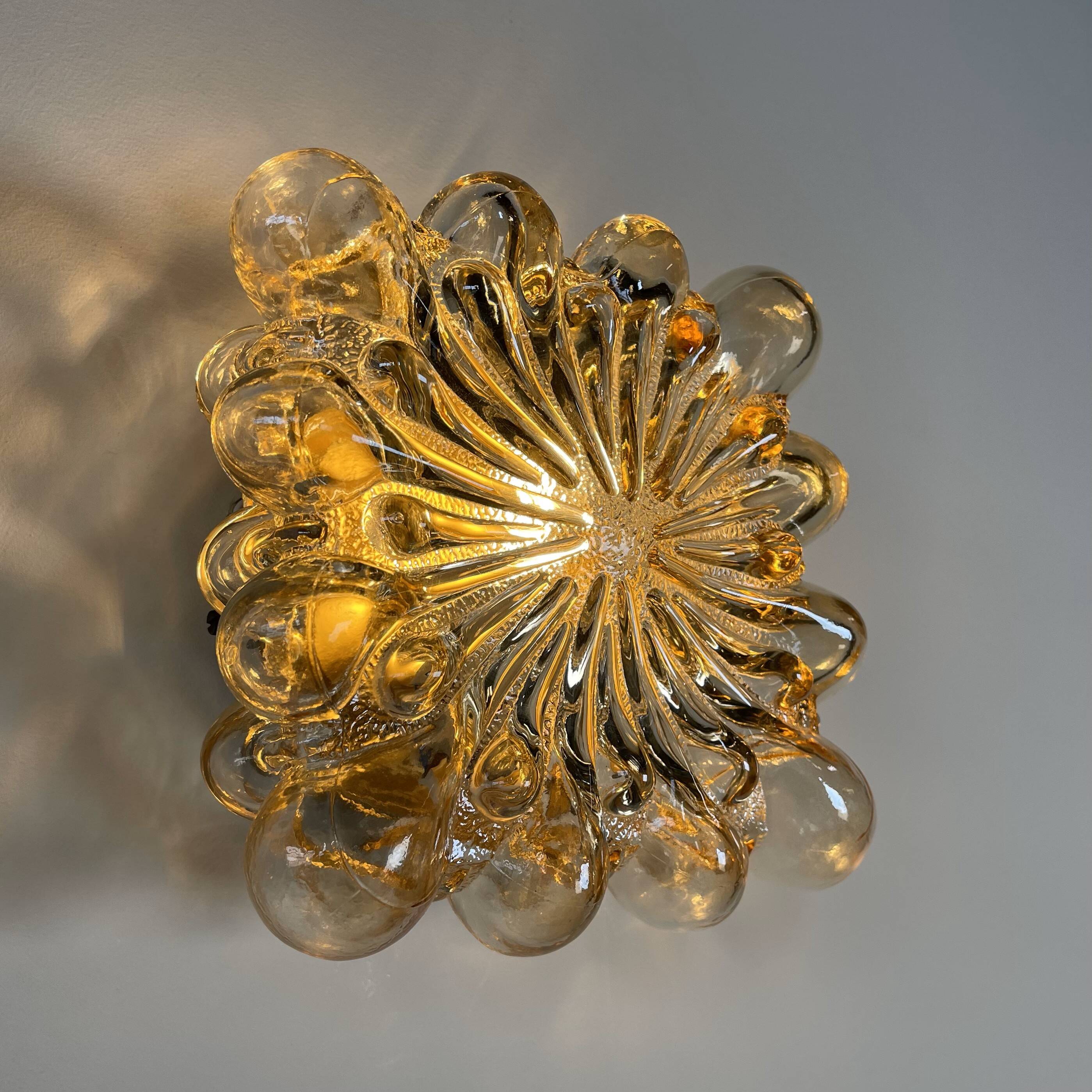 Lampe en verre bulle, Helena Tynell pour Glashutte Limburg