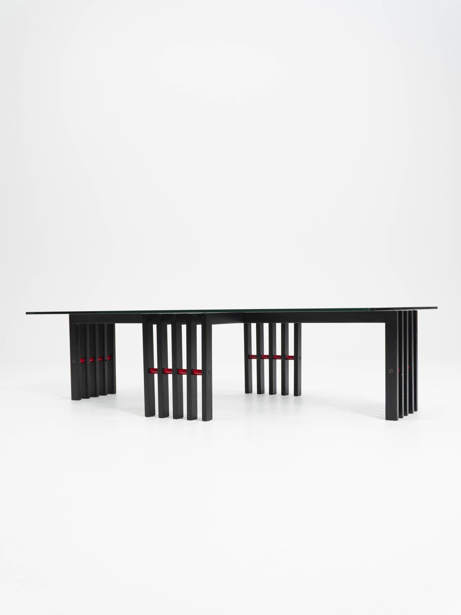 Table basse à cadre en bois, Italie, années 1970